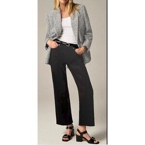 New J Crew Slim Wide Leg Jeans Pants Size 28 Black Rinse Ankle Denim